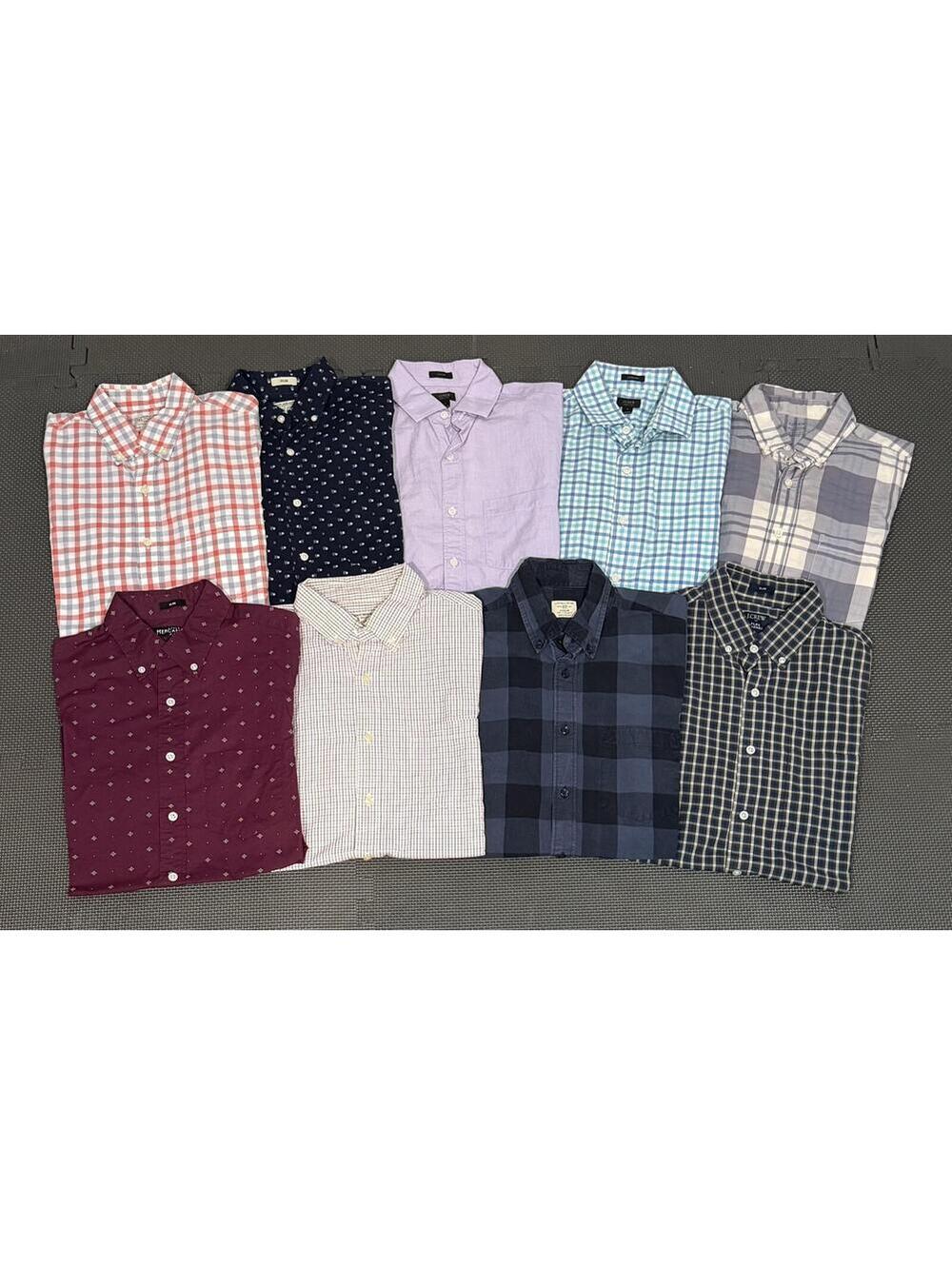 Bundle of 9 Men’s Size Small J.Crew Slim Fit Long Sleeve Casual Button-Up Shirts